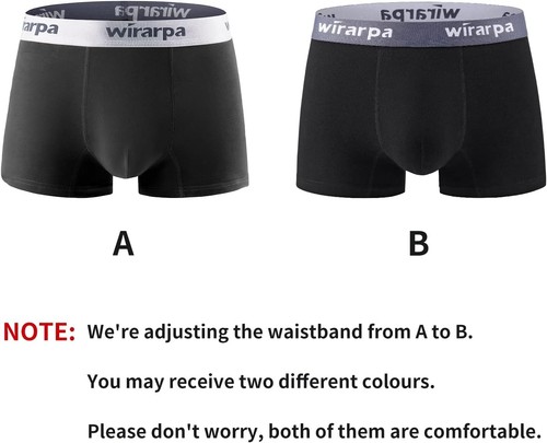 wirarpa Mens Trunks Underwear Cotton Boxer Briefs Short Leg Medium, Black - Picture 4 of 4
