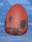 Fenton Egg 4 1/2" Hanging Hearts on Red Satin Hand Blown By Dave Fetty