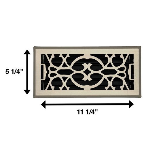 Floor Register 4” x 10” Victorian Vent Cover for Home Heavy Duty Metal Desig - Picture 2 of 2