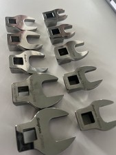 Snap On 10 pc 3/8" Drive Metric Open-End Crowfoot Wrench Set (10-19 mm) 210FCOMA