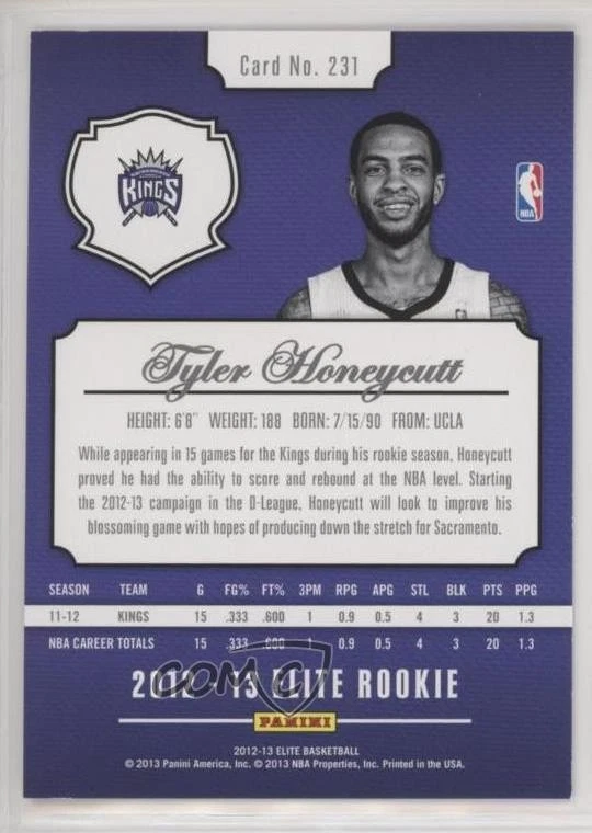2012-13 Elite Elite Rookie /599 Tyler Honeycutt #231 Rookie RC - Image 2 of 2