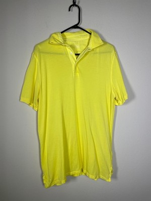 Fedeli Polo Shirt Men's Size 52 (M) Yellow Golf Tennis Pickleball Made Italy