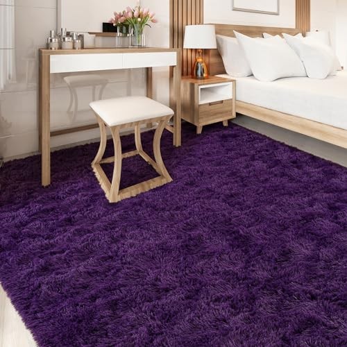 Soft Shag Area Rug for Bedroom, 4x6 Feet Fluffy Rugs with Non-Slip Bottom for  - Bild 7 von 7
