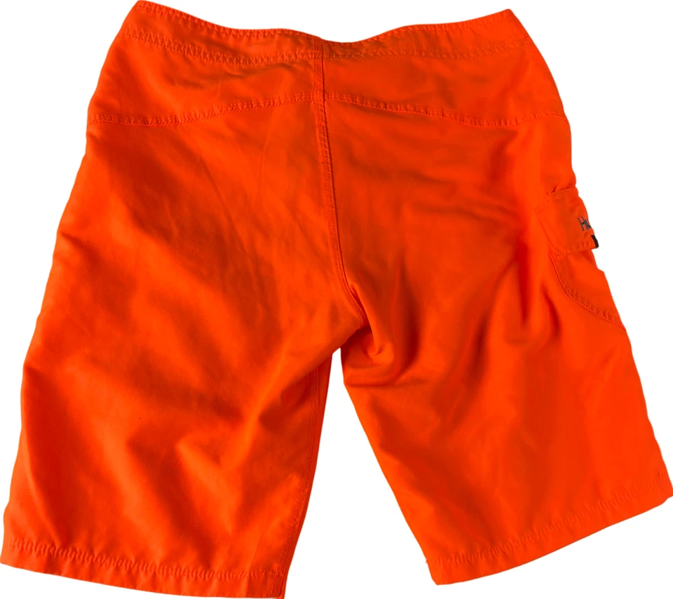 Pantalones Cortos Hurley Talla 18/29 Naranja Brillante Bordados Logotipos Bolsillo Lateral Foto 4 de 4