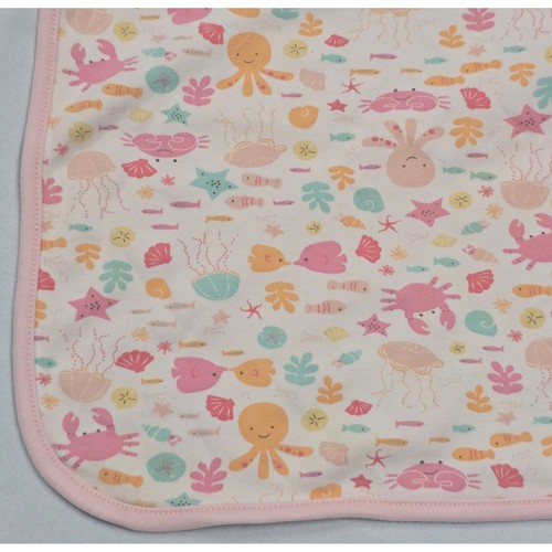 Gymboree Babydecke rosa Baumwolle unter dem Meer Leben Oktopus Krabbe 2006 2007 - Bild 5 von 8