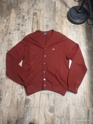 Vintage The Hare Montgomery Ward Cardigan Sweater Rust 80s Button Up Acrylic