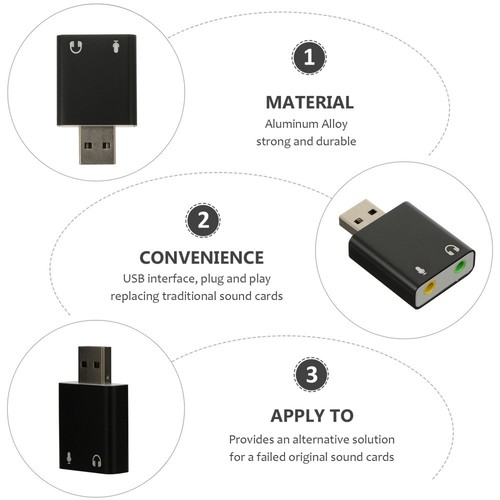 External USB Sound Cards Audio Sound Cards USB Stereo Sound Splitter - 第 3/12 張圖片