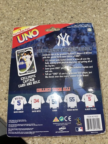 New York Yankees Derek Jeter 2007 Uno MLB Juego de Cartas Juguetes - Nuevo en Caja - Edición Limitada - Imagen 2 de 2