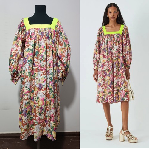 Batsheva x Laura Ashley Beaumaris Rubens Kleid Blumenmuster Mehrfarbig UK14/US10