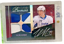 2009 O-Pee-Chee Premier Quad Jersey Patch 3 Color Victor Hedman Rookie Rc /35🔥