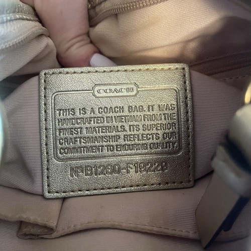 COACH POPPY SATIN CROSSBODY SHOULDER BAG PURSE HANDBAG FLOWERS CREAM PINK - Picture 11 of 22