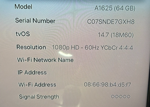 Apple TV 4th Gen HD Media Streamer A1625 64gb W/ Power Cable Remote Tested Reset - Picture 3 of 3