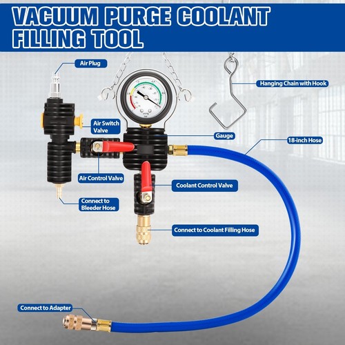 Sistema de enfriamiento Kit de recarga de purga al vacío y recarga de radiador con estuche de transporte - Imagen 2 de 6