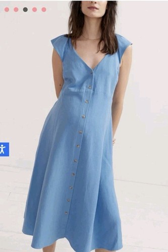 Women's Hatch Collection The Jules Dress Size 1 Linen Blend Midi Maternity