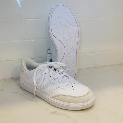 NWT adidas Unisex Courtblock Sneaker, Cloud White-Junior/Grade School size 7 - Picture 1 of 10