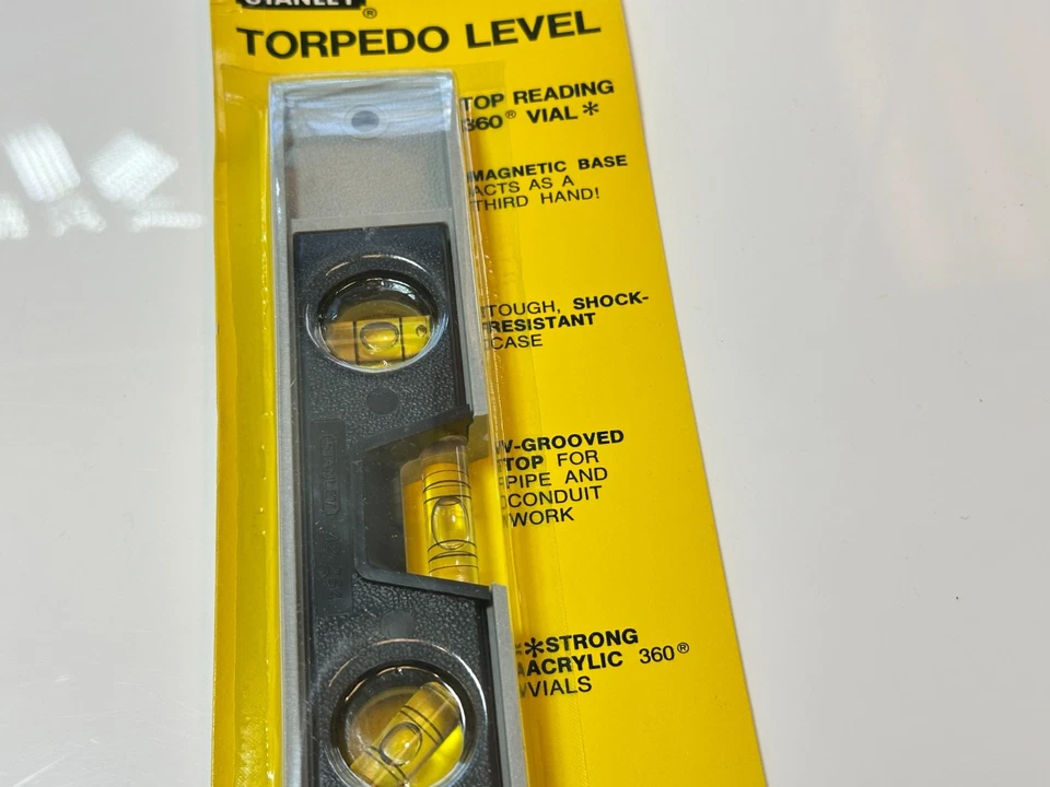 NOS Stanley Tools USA 42-264 Torpedo Level Top Reading 360 Vial w/ Magnetic Base - Image 3 of 4