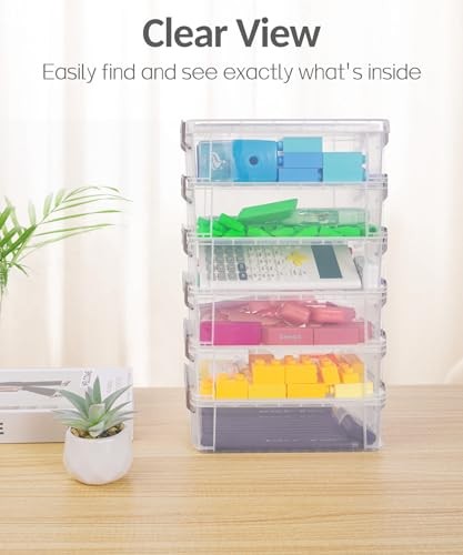 Back to School Supplies 6 Pack Extra Large Pencil Box, Plastic Pencil Black - Bild 6 von 8