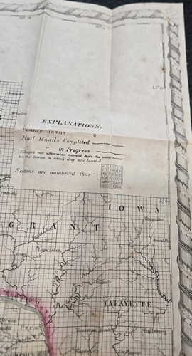 VTG ANTIQUE 1865 CHAPMAN'S SECTIONAL MAP BOOK OF IOWA WINNEBAGO RAILROAD - Picture 15 of 20