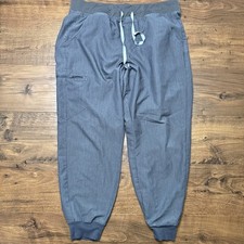 Figs Zamora Jogger Scrub Pants L Gray Technical Collection Medical Nurse