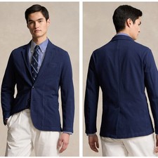 POLO RALPH LAUREN Modern Fit Mesh Cotton Blazer Navy Blue Sz XS NWT 448 W12