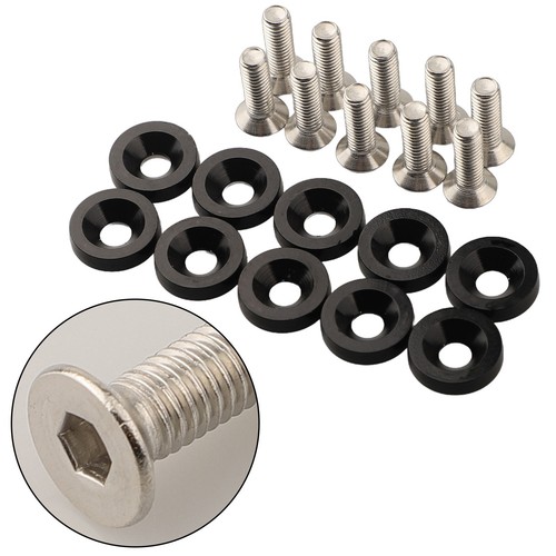 Long lasting Aluminum M6 Washers & Bolts 10PCS Set for Car Modification - Picture 10 of 55