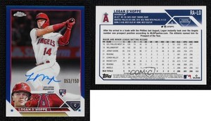 2023 Topps Chrome Rookie Auto Blue Refractor /150 Logan O'Hoppe #RA-LO Auto RC