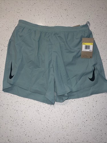 Nike Herren Gr. S AeroSwift 4" kurze gefütterte Rennshorts mineral/schwarz CJ7840-309