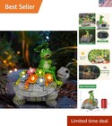 Gift-Ready Solar Turtle & Frog Statues with Succulents: Perfect for Any Occasion