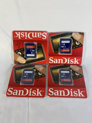 SanDisk San Disk 8GB SD SDHC  Memory Card 4 X Packets Brand New Free Aus Ship - Picture 1 of 3