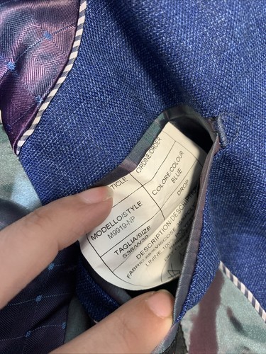 Vitali Men's Navy 100% Linen Blazer Jacket • 36/30 REGULAR - Picture 7 of 10