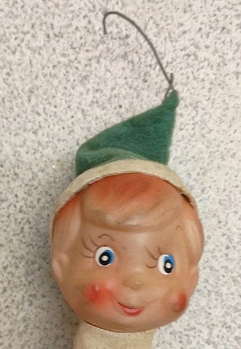 60er Jahre Elfe Knie Umarmung Pixie Ornament grün Regal Sitter Vintage Japan Weihnachten - Bild 3 von 8