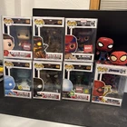 Funko Pop! Vinyl: Marvel Spider-Man Lot Of 8 Figures And A Hacky Sack