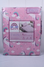 Twin Unicorn  Rainbows Sheet Set 3-Piece Complete set, Ultra Soft , Kids