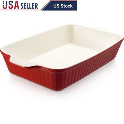Large Ceramic Baking Dish Deep Casserole Dish Lasagna Roasting Cooking Oven Safe