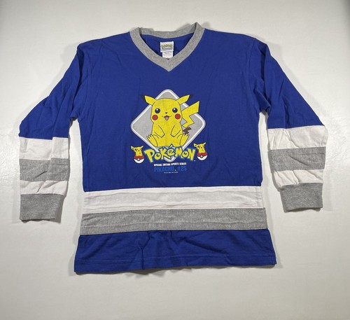 Vtg Y2K Pokemon Nintendo Jersey Youth S Pikachu 25 Special Edition Sports Series - Picture 15 of 15