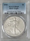 2018 American SILVER EAGLE PCGS MS69 1 Troy Oz 0.999 Fine Bullion Coin MS 69