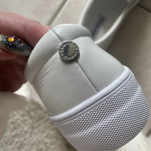 Leather Steve Madden Womens Gills White Slide On Sneakers Sz 8M ExcellntCond - Picture 10 of 17
