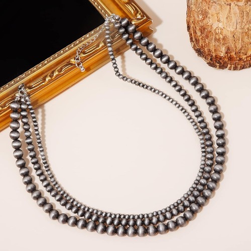 Collar de perlas navajo Western Jewelry para mujer de 3 capas - Imagen 6 de 7