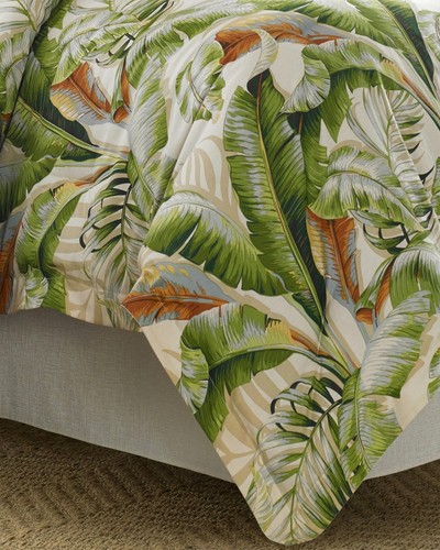 Tommy Bahama Palmiers Queen Comforter, Sham & Bed Skirt Set Green - NWT $510 - Picture 5 of 6