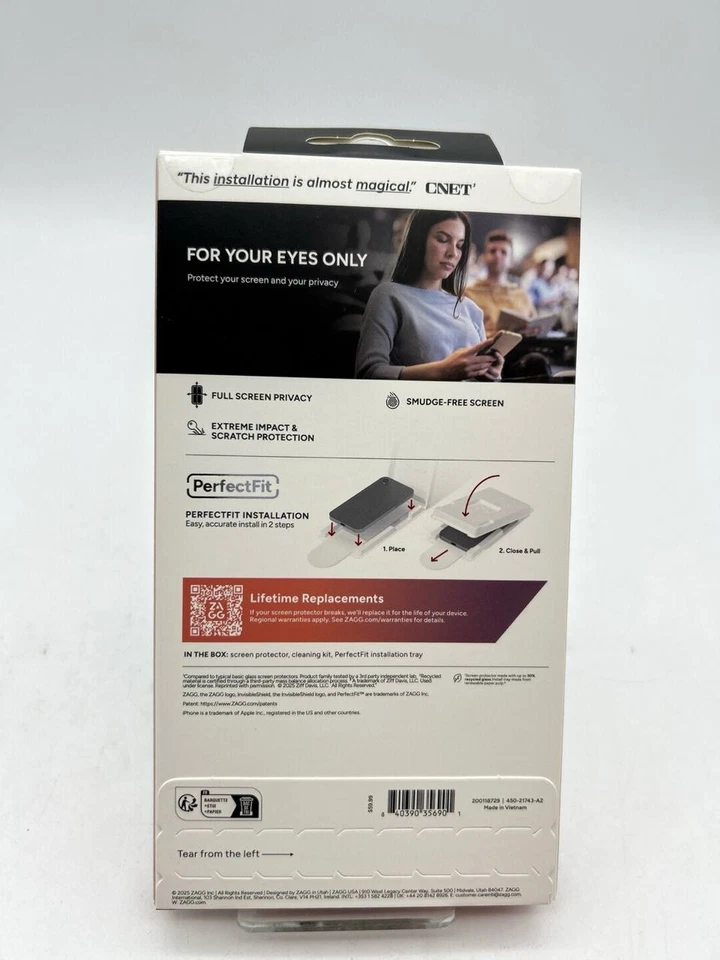 Zagg Privacy XTR Glass Screen Protector for Apple iPhone 17 Pro - Image 2 of 2