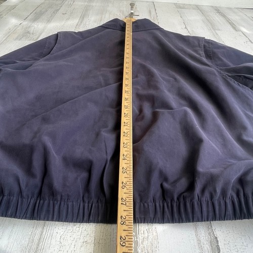 Orvis Men’s Size Large Navy Blue Collared Lined Classic Coat Jacket Slash Pocket - Picture 6 of 10