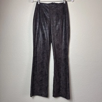 Vtg 90s Pandora Casuals Reptile Python Print Flares High Rise Pants Small - Photo 1/4