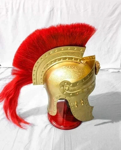 Roman Helmet Antic Gold For Reenactment Event 18G steel Easter Gifts - Picture 2 of 5