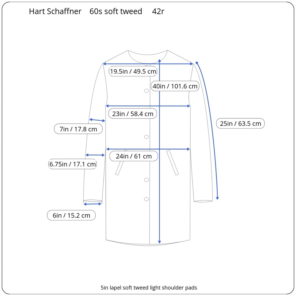Abrigo de tweed suave vintage años 60 42r Hart Schfanner Marx a cuadros Foto 2 de 4