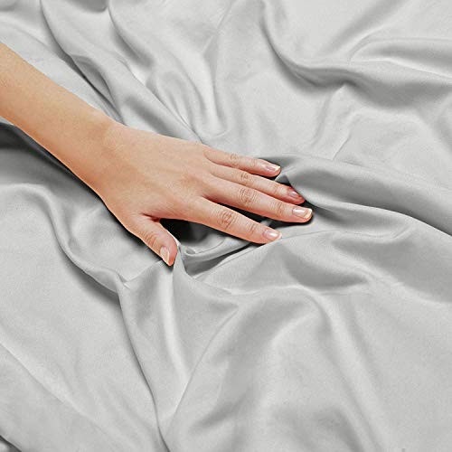 Cotton Sheets Set Light Grey Solid Extra Long-staple Cotton 400 Thread Count - Picture 5 of 8
