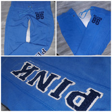 Y2k Victoria's Secret PINK Joggers XS superlow Sweatpant Blue 3D Letter Vtg 2007