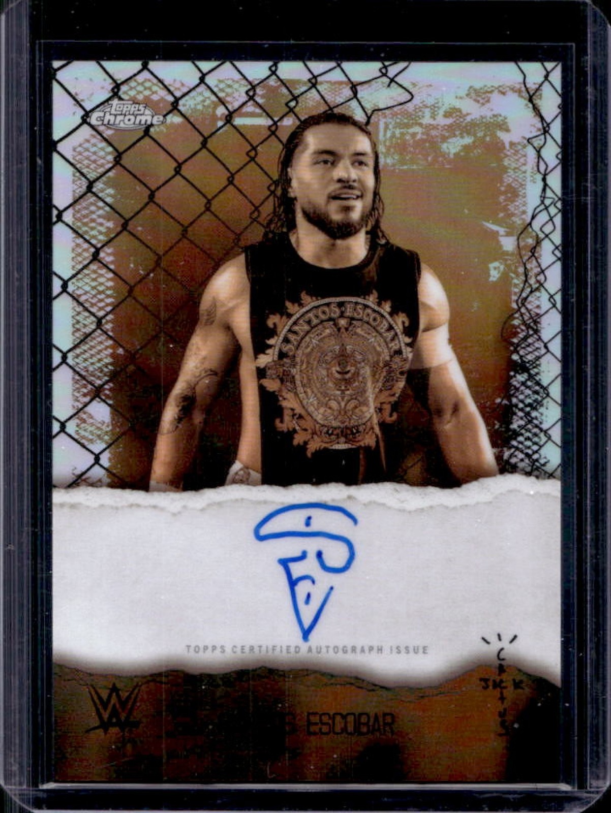 2025 Topps Chrome WWE Cactus Jack Santos Escobar Astroknights Auto Refractor