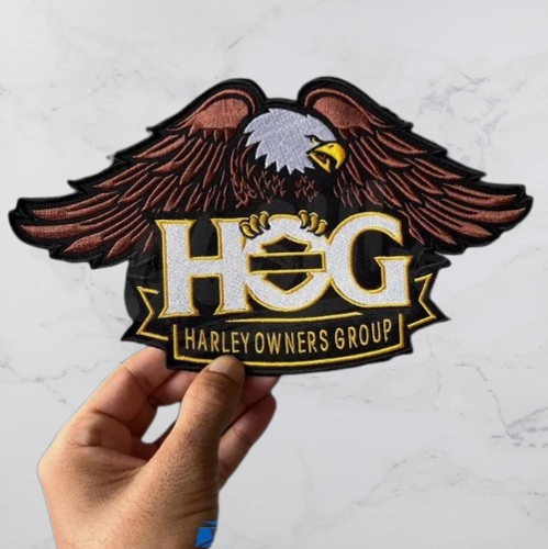 Large Eagle Gold Patch ~ Harley Davidson Owners Group HOG H.O.G. 10.5"X6" Size - Picture 1 of 4