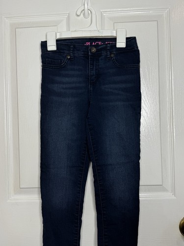 Childrens Place Skinny Jeans Girls Size 10 Dark Wash Adjustable Waist - Picture 3 of 4