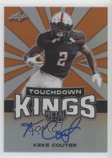 2018 Leaf Metal Draft Touchdown Kings Orange /3 Keke Coutee Rookie Auto RC